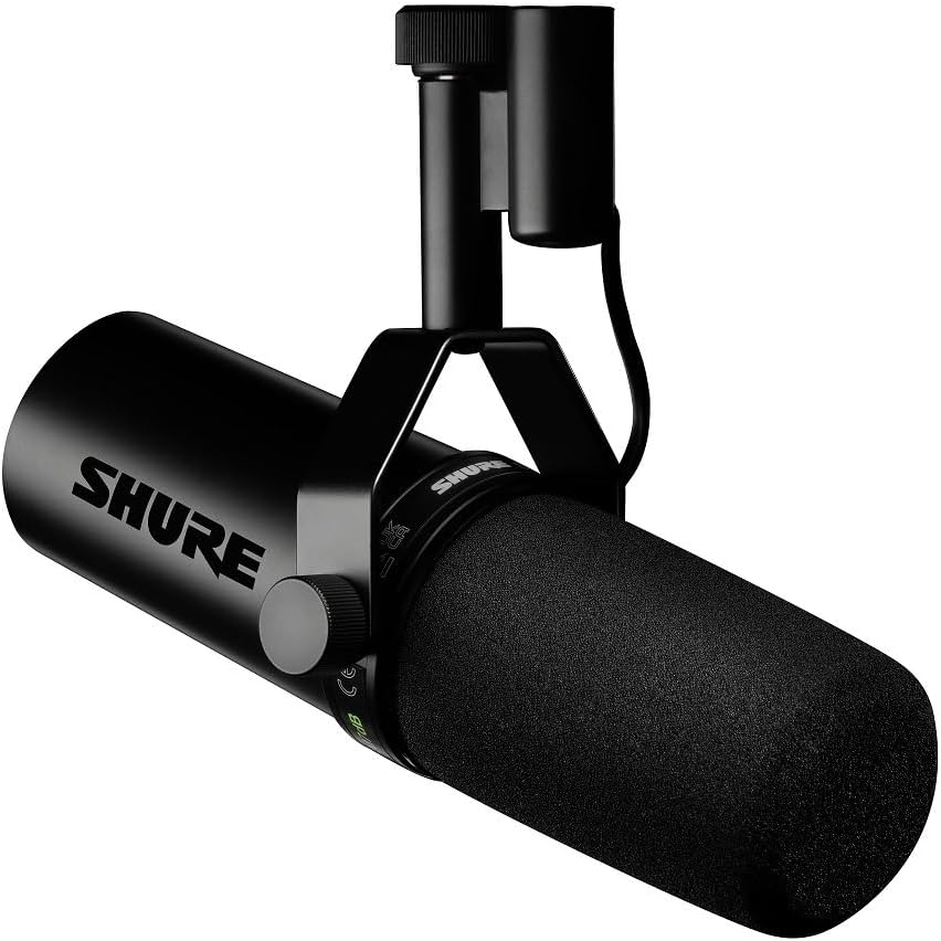 Shure SM48 dynamic microphone for podcasting